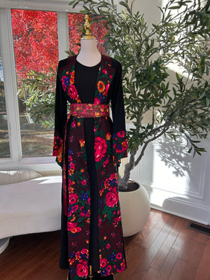 Floral Two Piece Cardigan Thobe