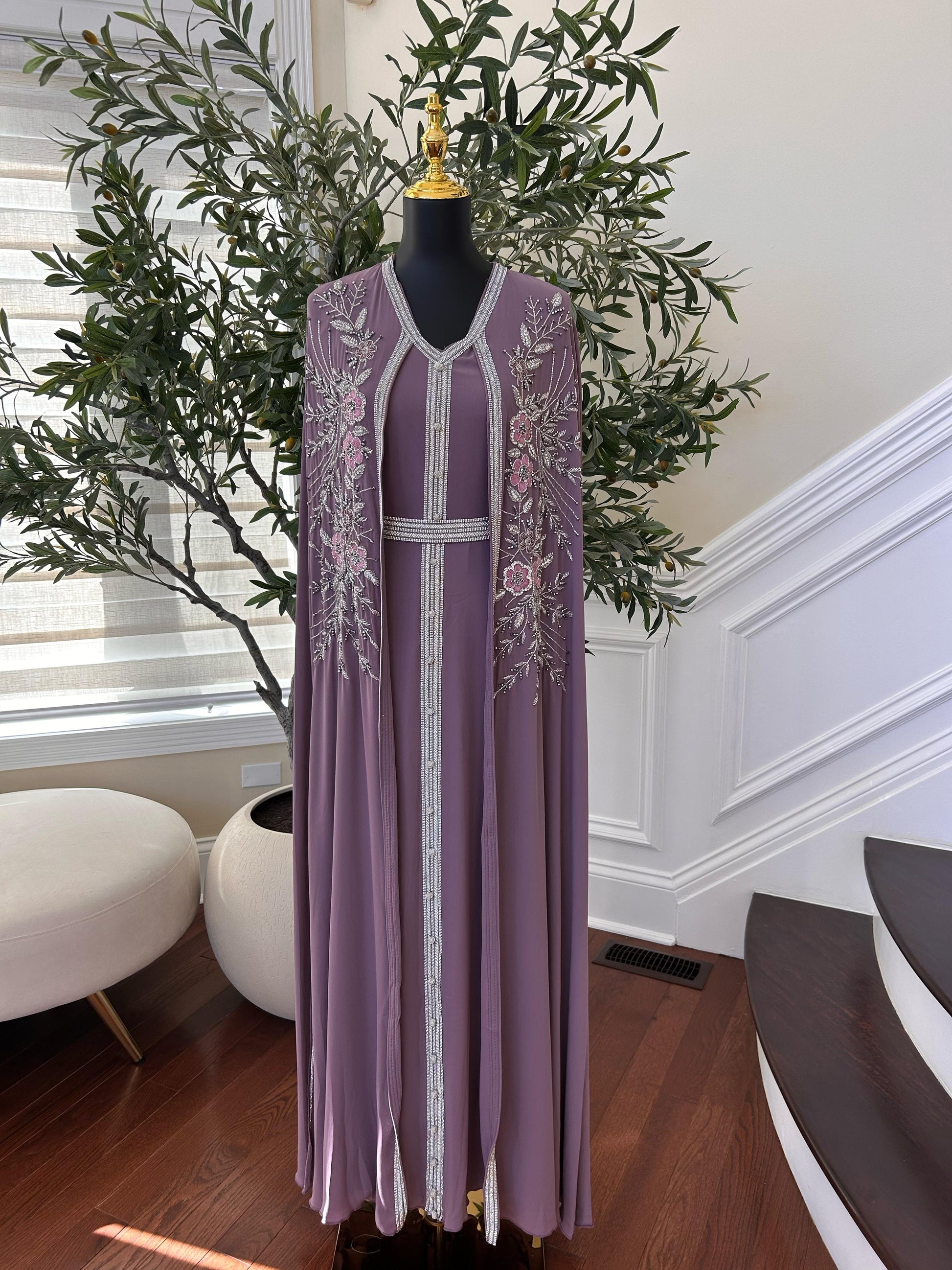 Liliac Charm Floral Kuftan