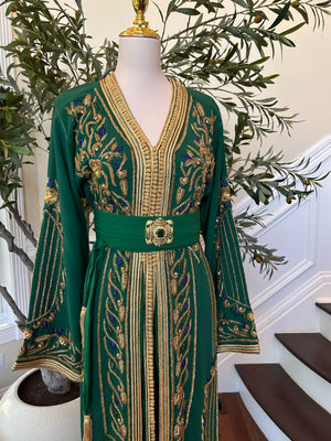 Golden Green Royale Embellished Kuftan