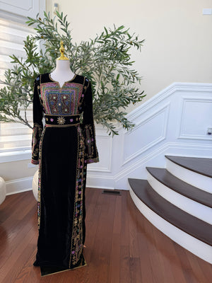 Black Velvet Stone Thobe