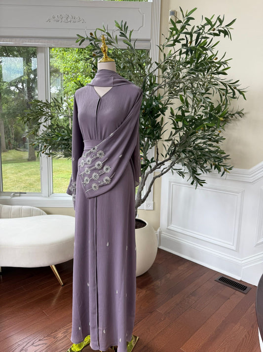 Lavender Sleeve Charm Abaya