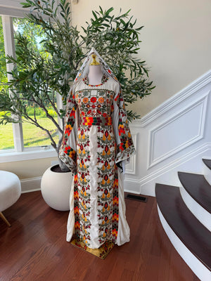 White Beaded Elegance Thobe