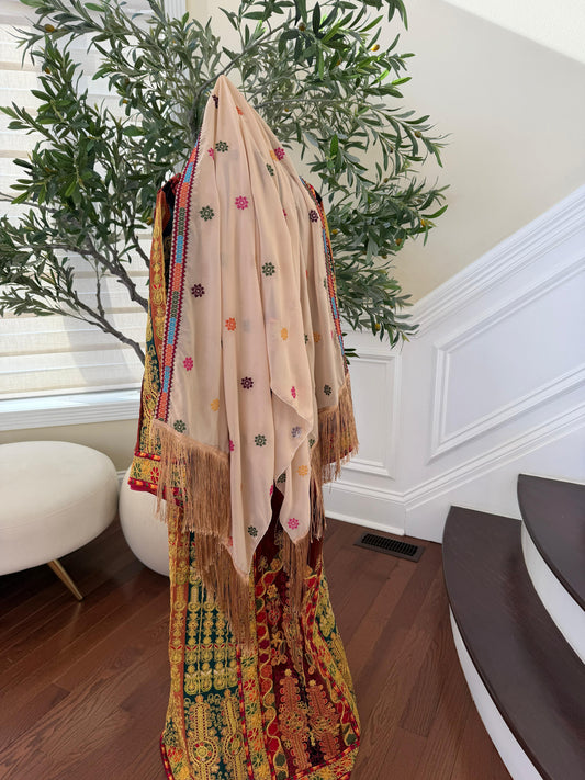 Tan Tatreez Khirka Shal Mandil