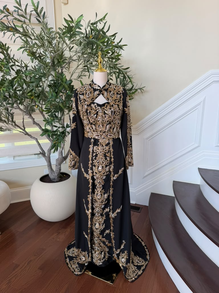 Black Beaded Elegance Royale Kuftan