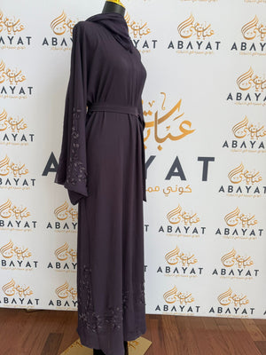 Royal Purple Floral Abaya