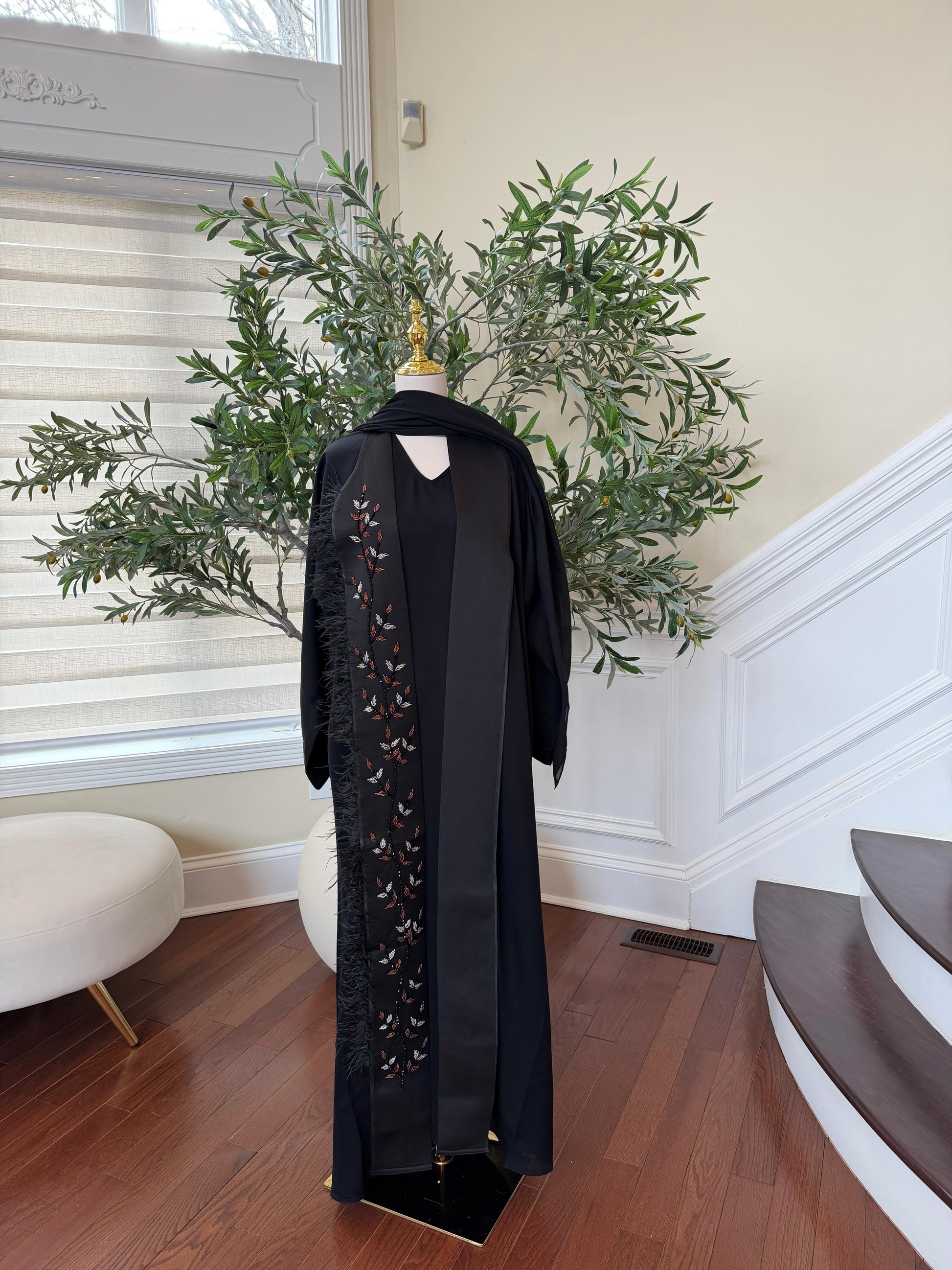 Black Floral Essence Abaya