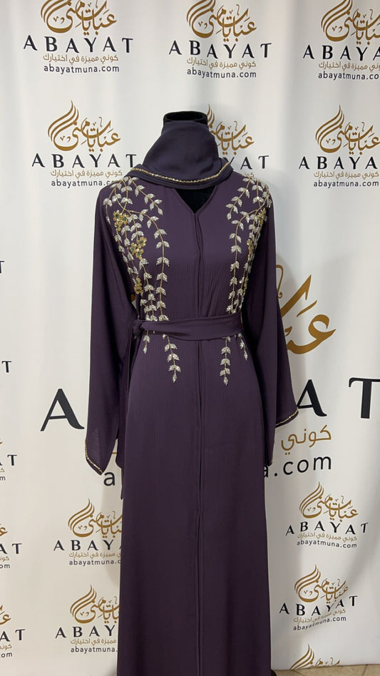 Purple Blossom Floral Abaya