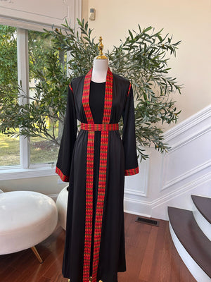 Black Embroidery Tatreez Thobe