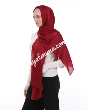 Red Satin Hijab/ Shal