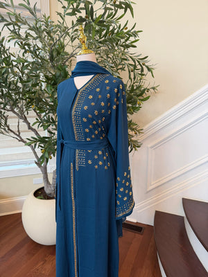 Golden Turquoise Nijma Abaya