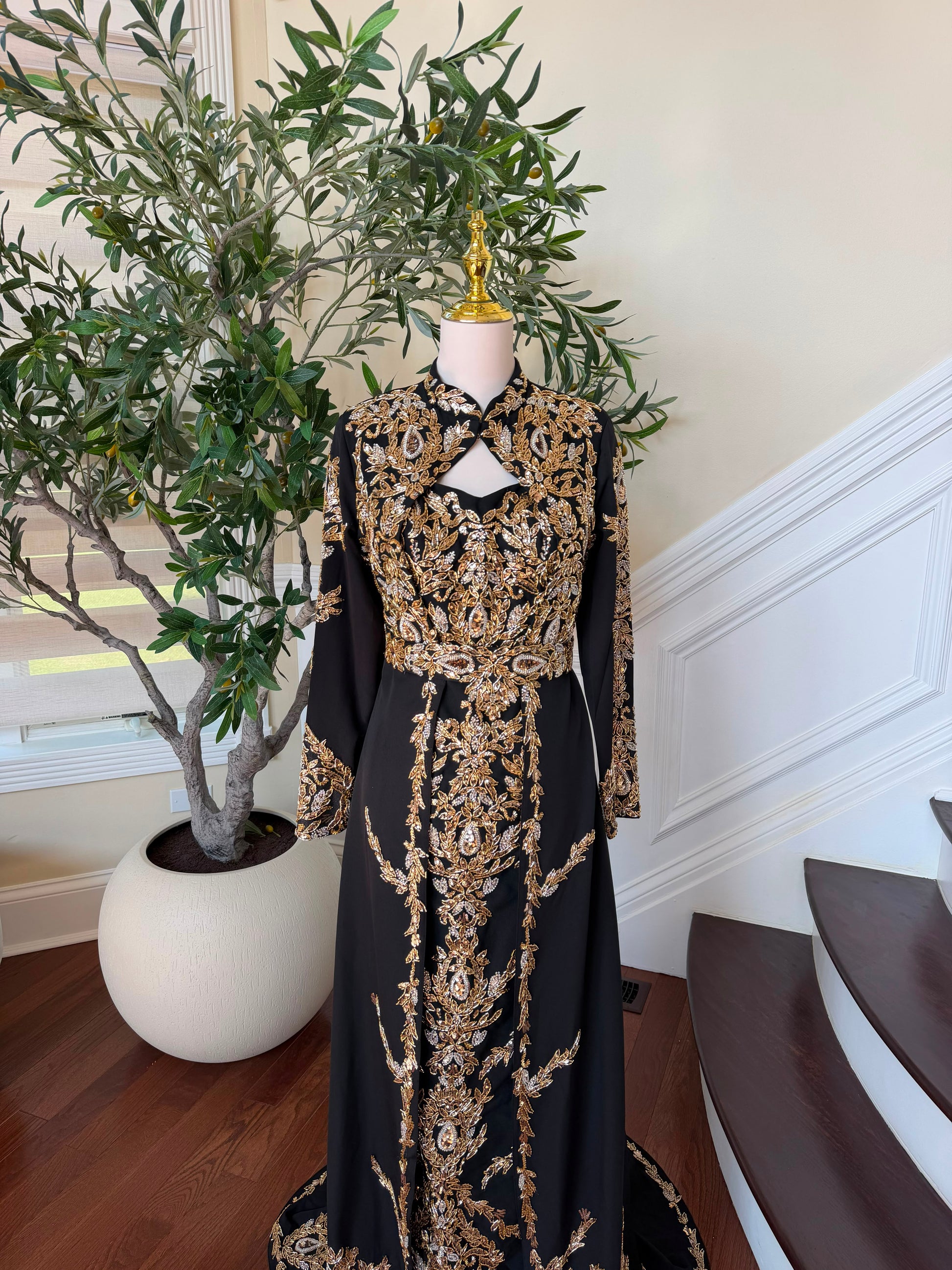 Black Beaded Elegance Royale Kuftan
