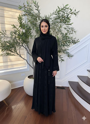 Ramadan Bloom Black Beaded Abaya