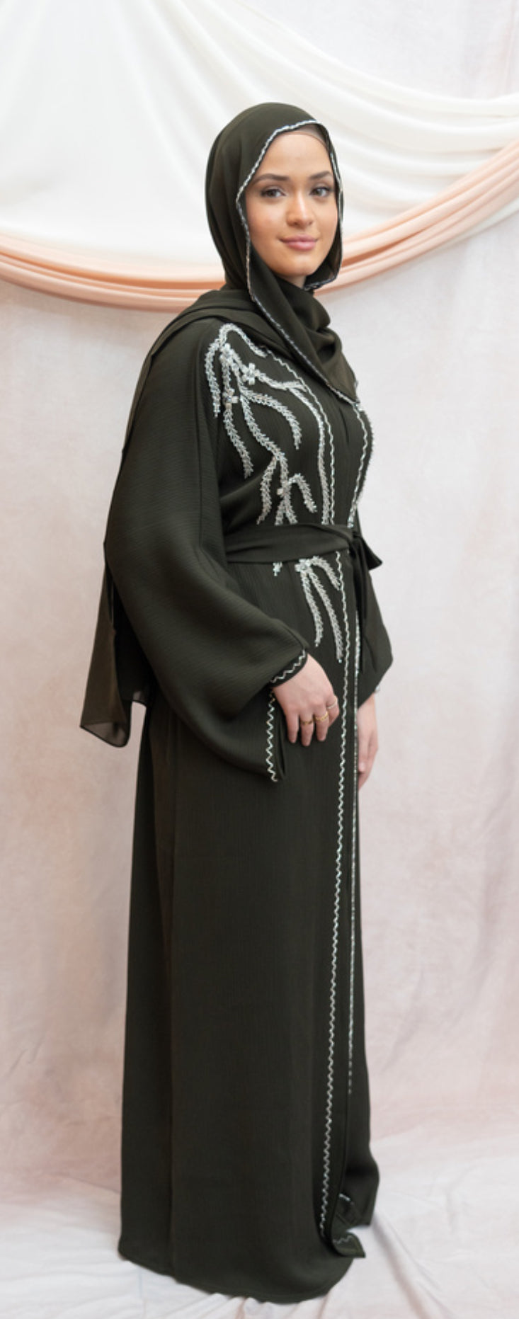 Midnight Green Bloom Abaya