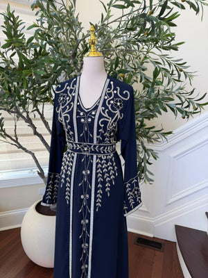 Blue Royale Beaded Kuftan