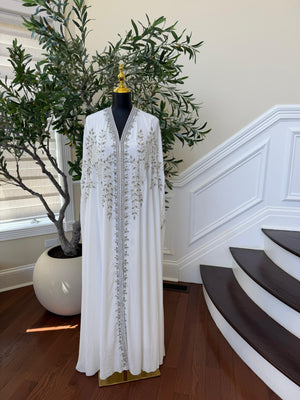 White Royale Elegance Beaded Kuftan