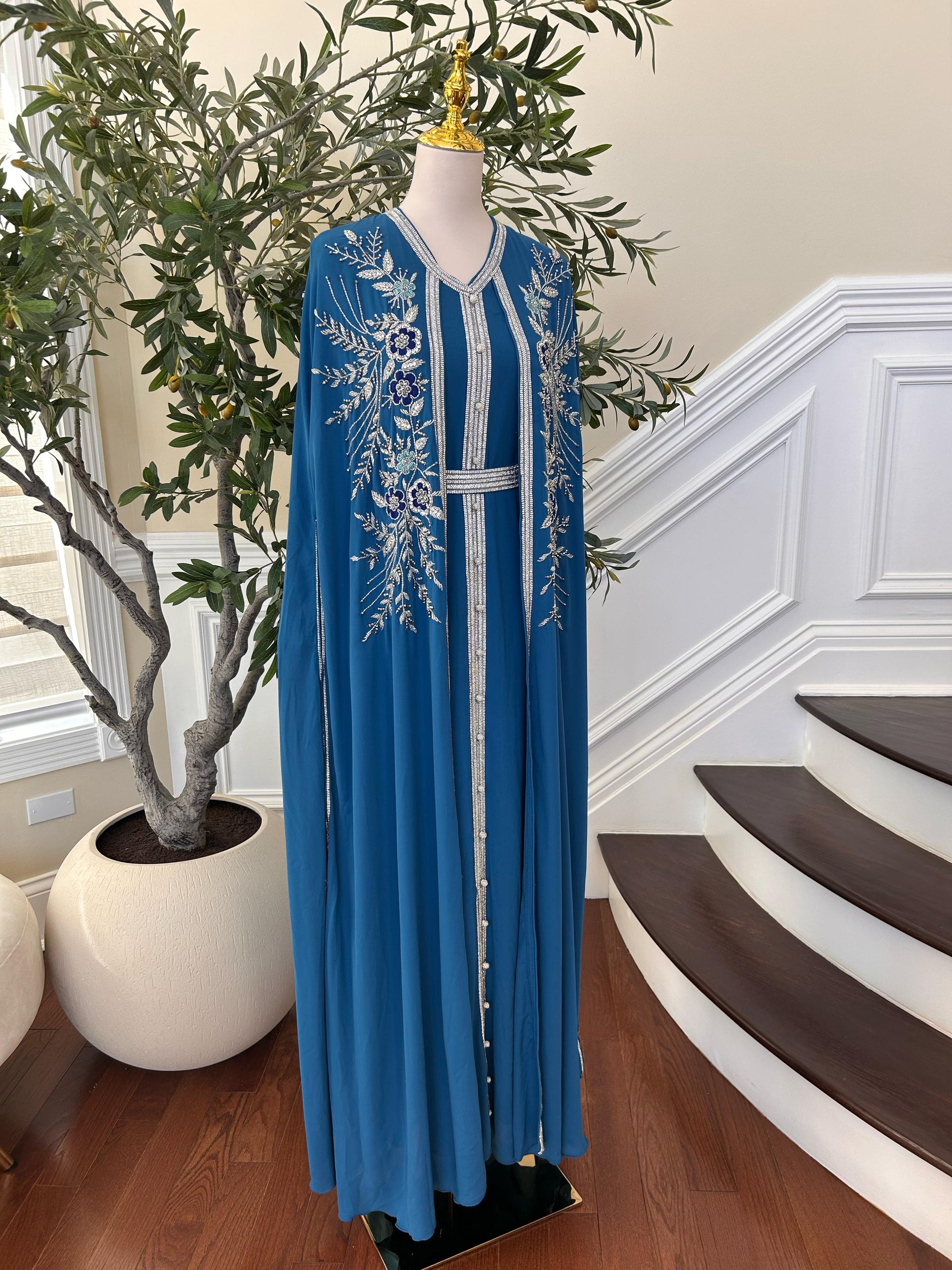 Turquoise Rose Royale Essence Kuftan