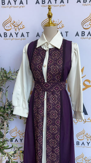 Elegant Purple Tatreez Dress