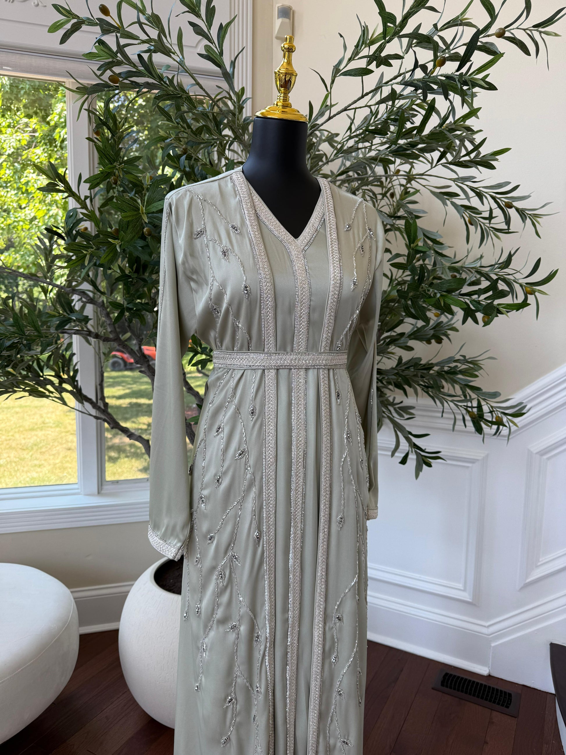 Elegant Olive Green Kuftan