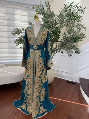 Turquoise Golden Stone Kuftan