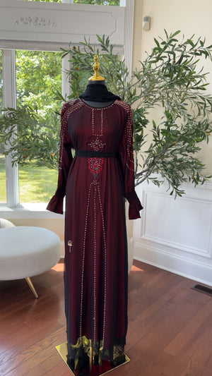 Elegant Red Abaya