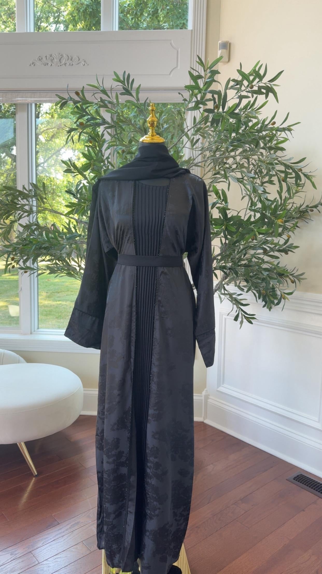 Midnight Floral Twilight Abaya