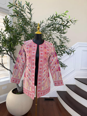Pink Embroidery Tatreez Jacket