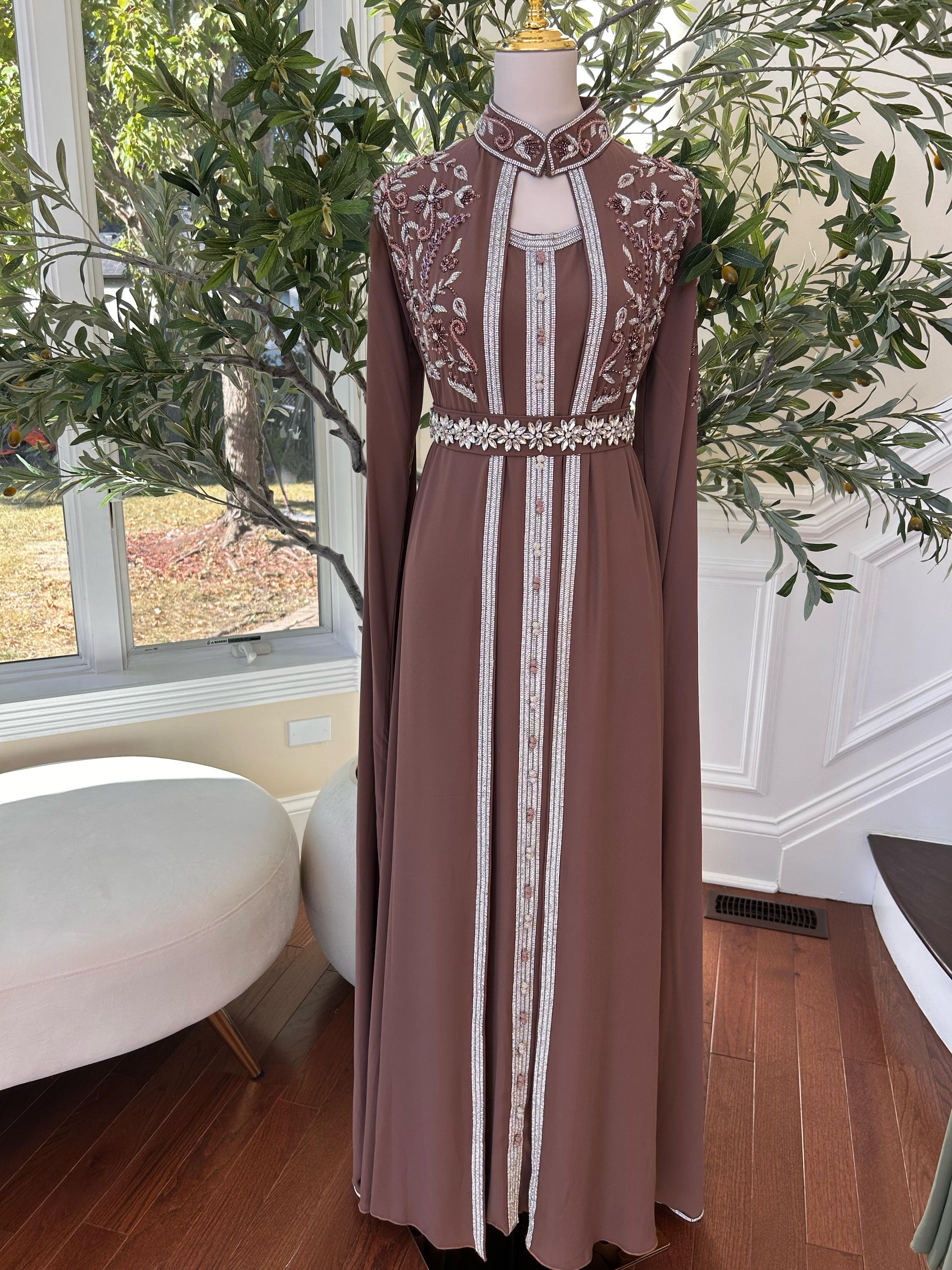 Muave Taupe Elegance Charm Kuftan