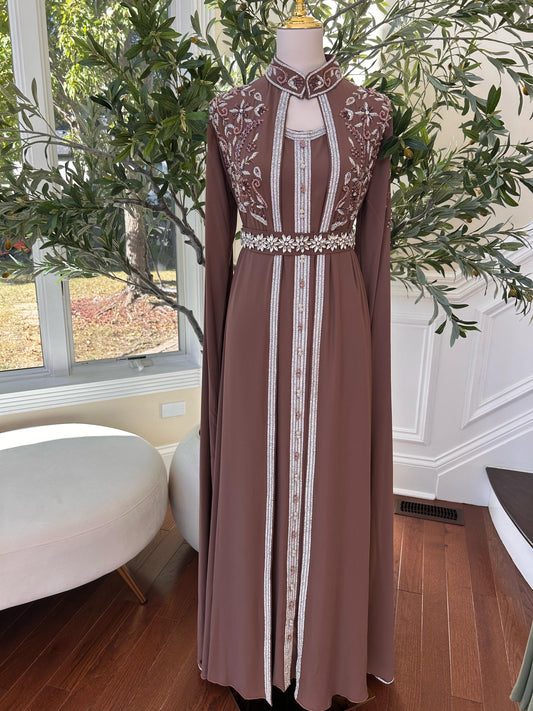 Muave Taupe Elegance Charm Kuftan
