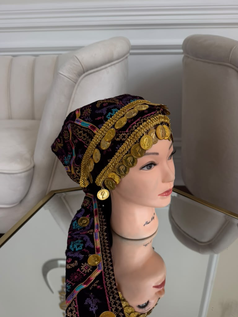 Velvet Purple Embroidery Tatreez Coin Waka- Women’s and Kids