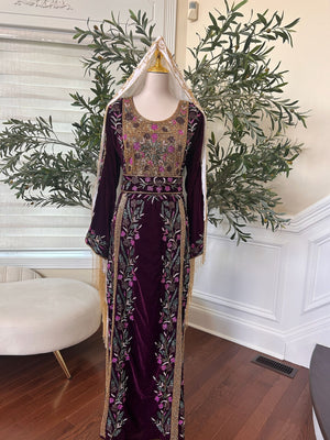 Purple Velvet Stone Thobe