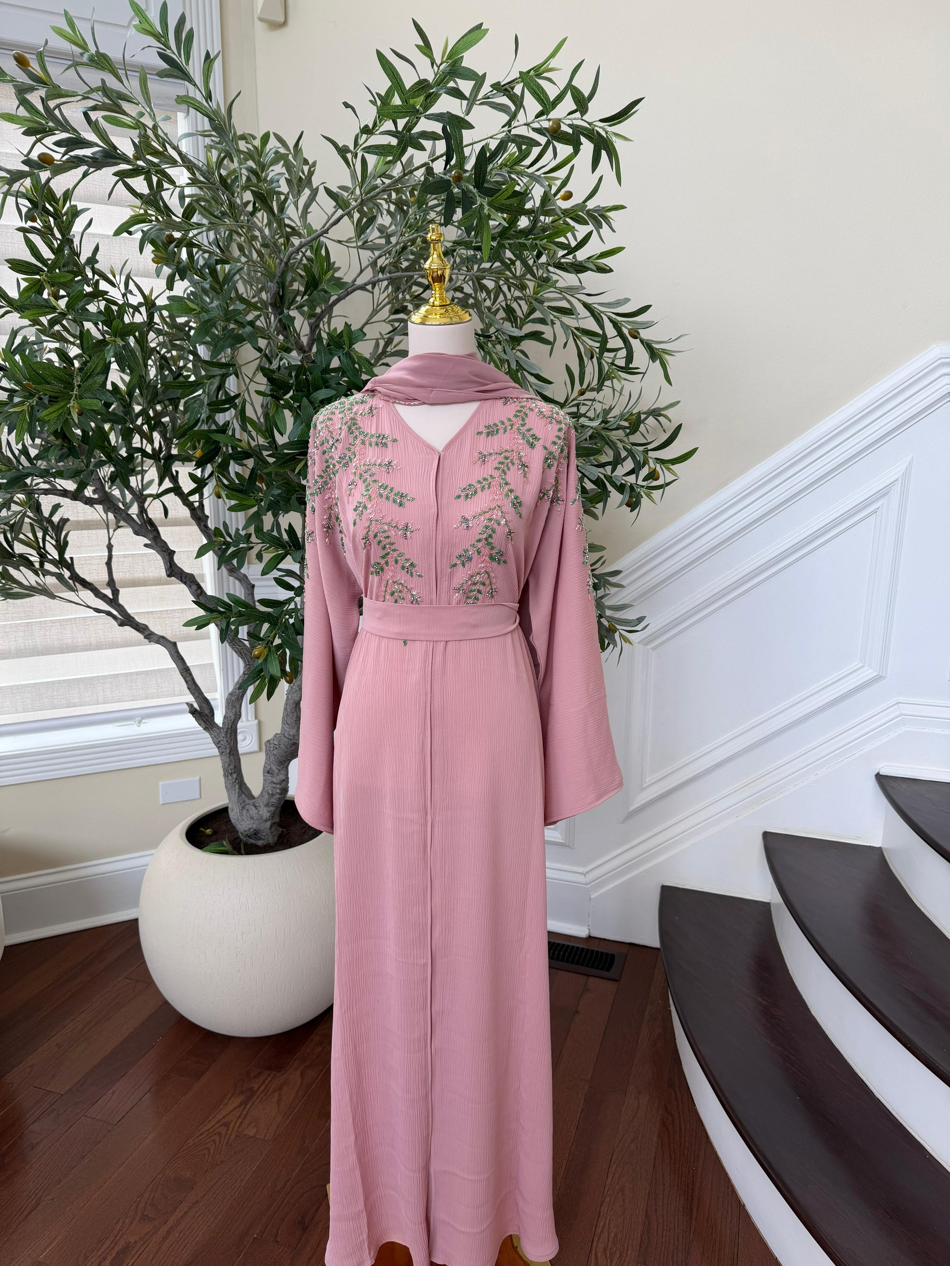 Pink Rose Elegance Abaya