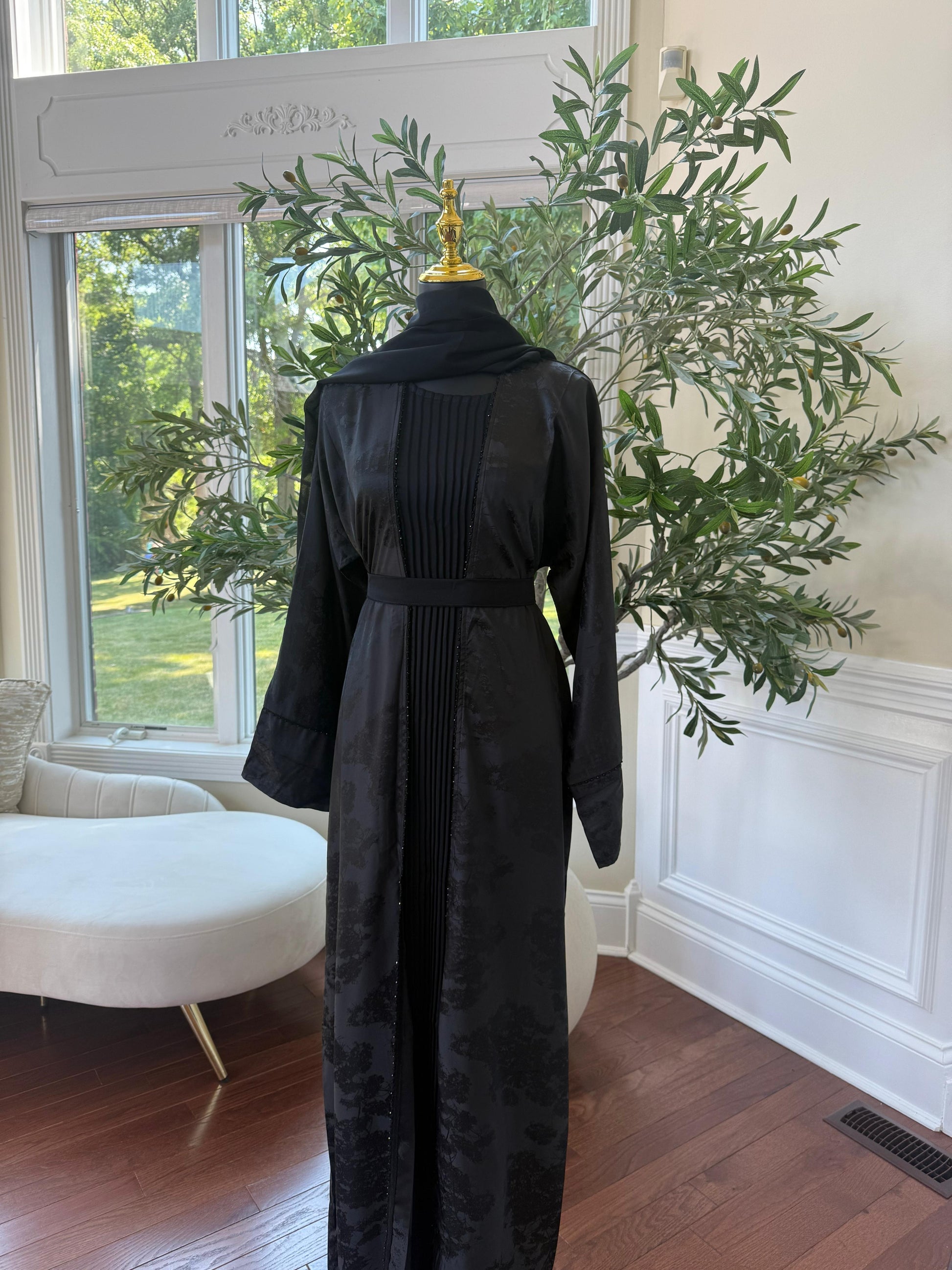 Midnight Floral Twilight Abaya