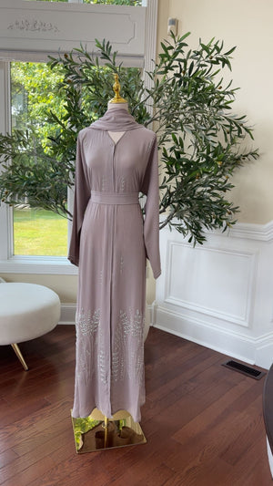 Cream Floral Luxe Abaya