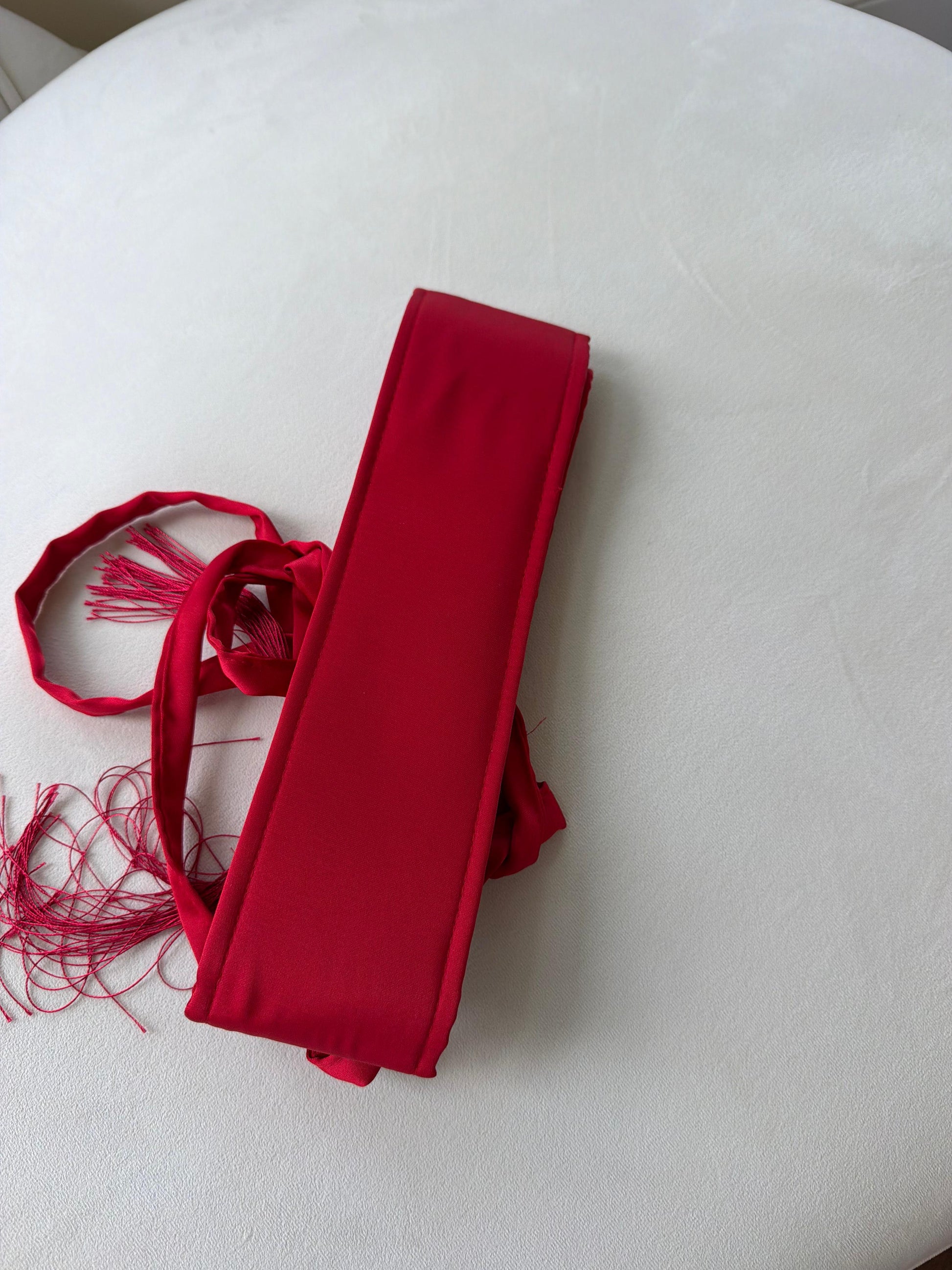 Red Satin Cashmere Belt