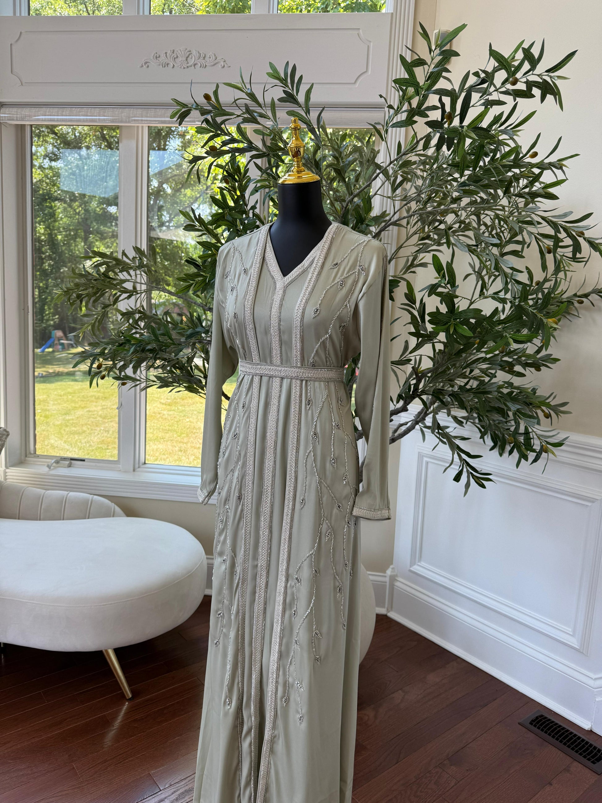 Elegant Olive Green Kuftan