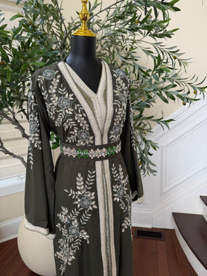 Green Rose Elegance Kuftan