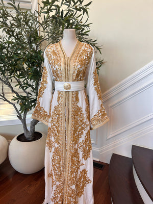 Golden White Detail Kuftan
