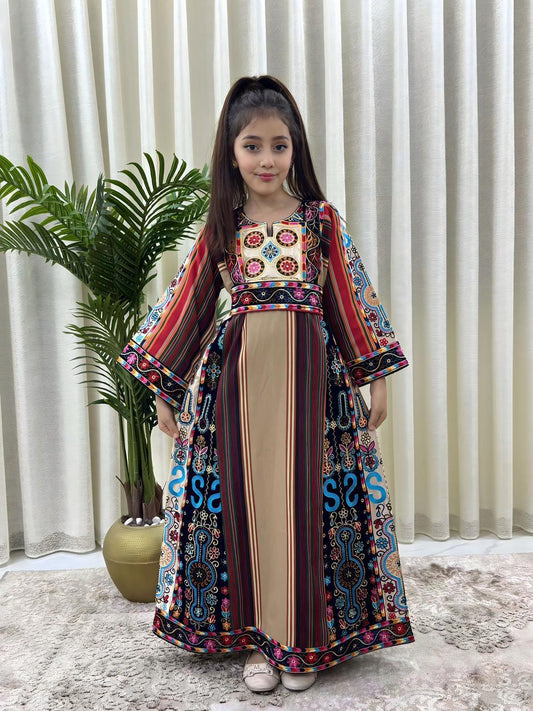 Cream Majdalawi Tatreez Embroidered Kids Thobe Thobe