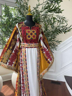 White Embroidery Tatreez Elegance Thobe