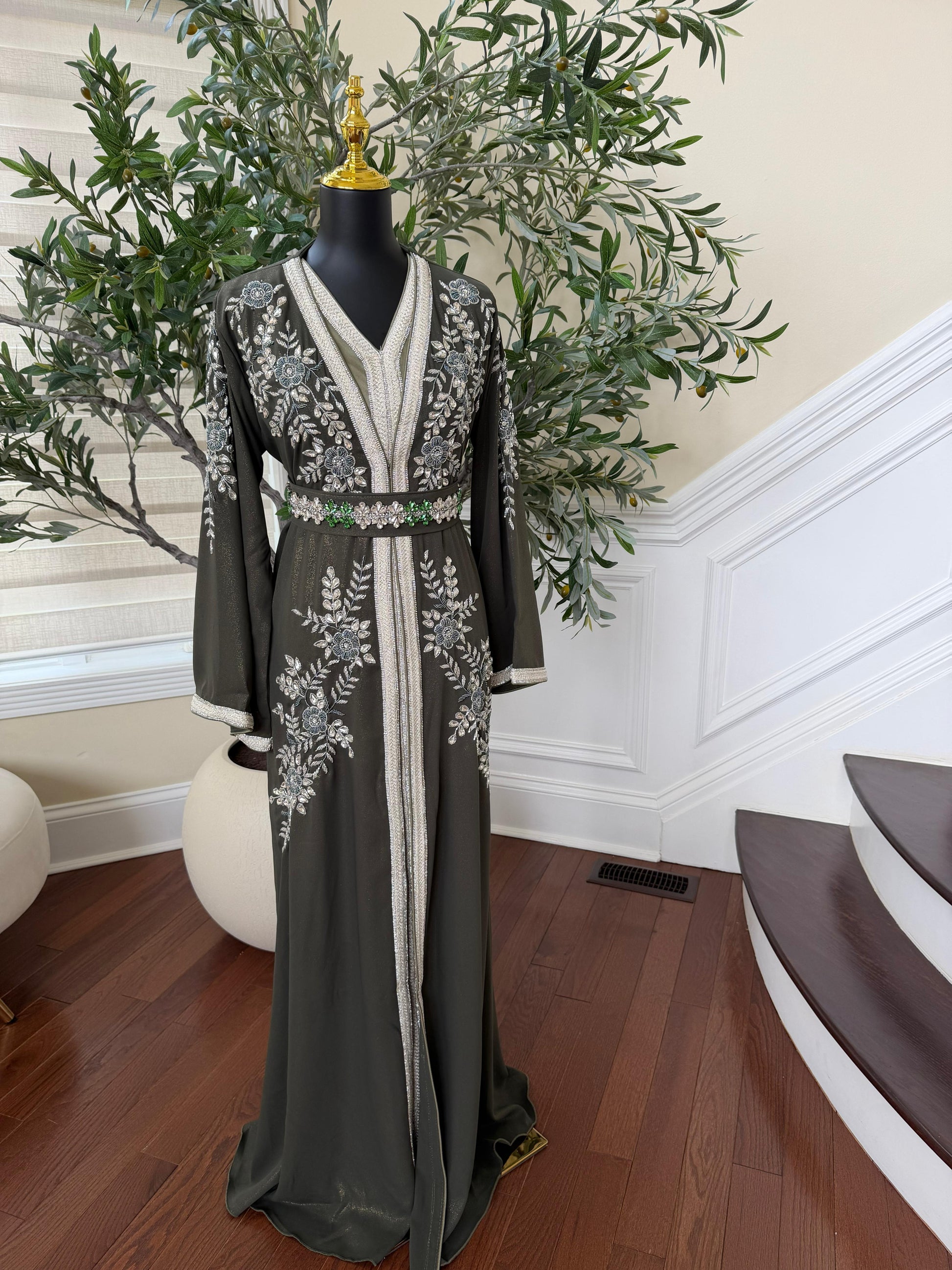 Green Rose Elegance Kuftan