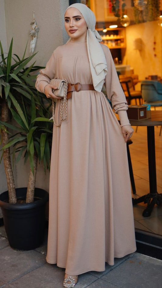 Peach/ Blue/ Grey Long Dress *belt not included #2307