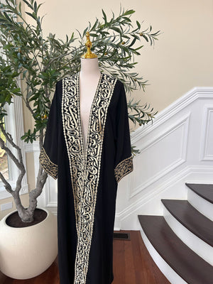 Black Cardigan Golden Detail