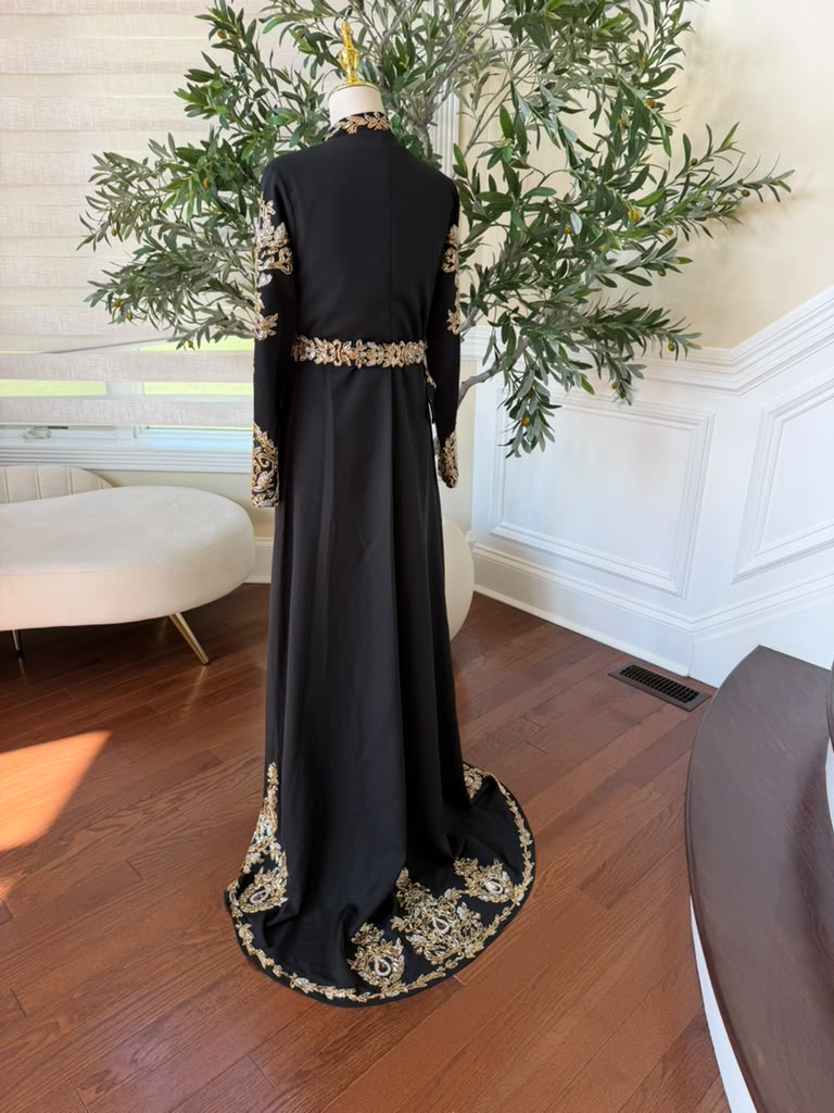 Black Beaded Elegance Royale Kuftan