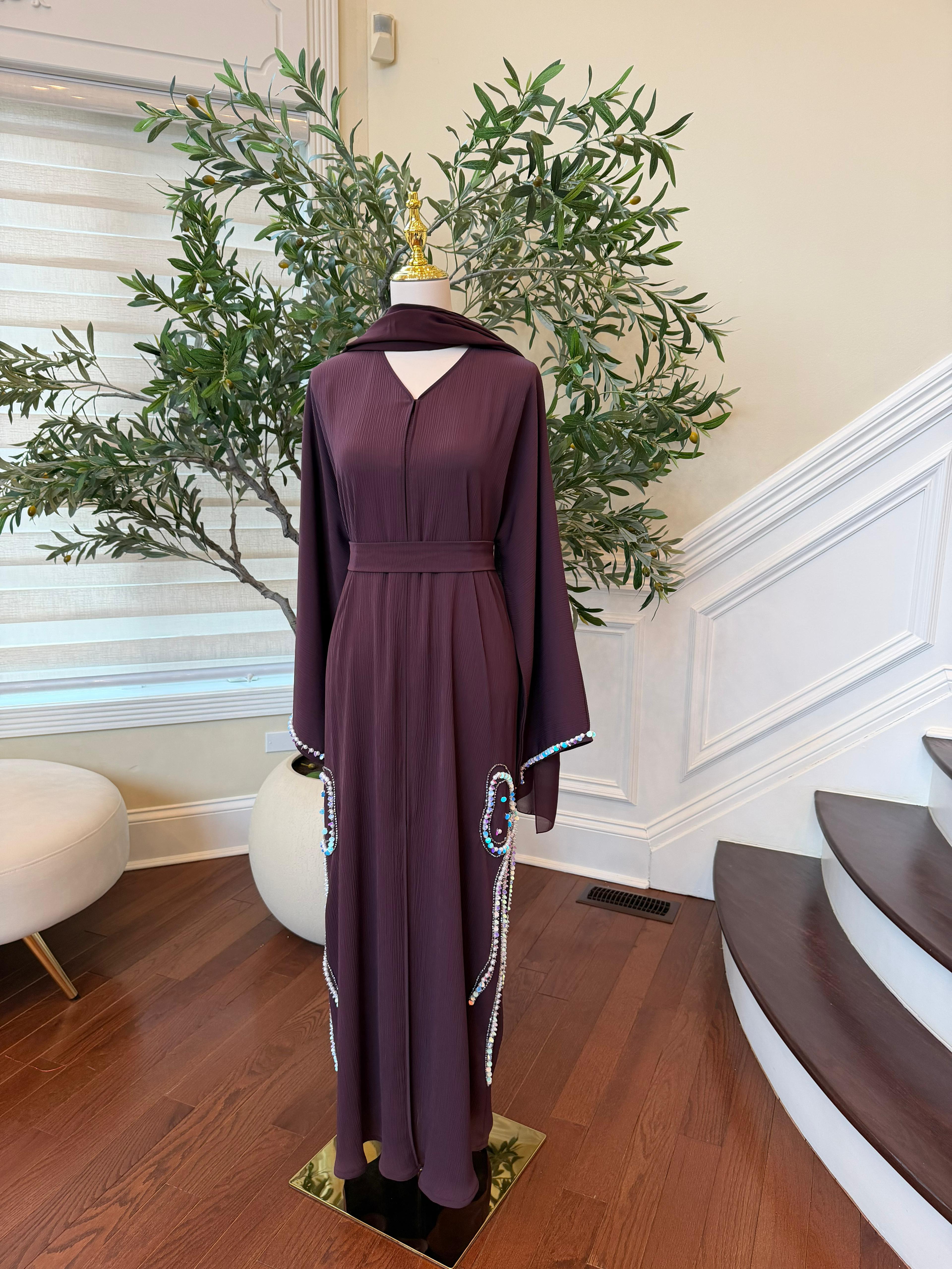 Purple Pearl Abaya