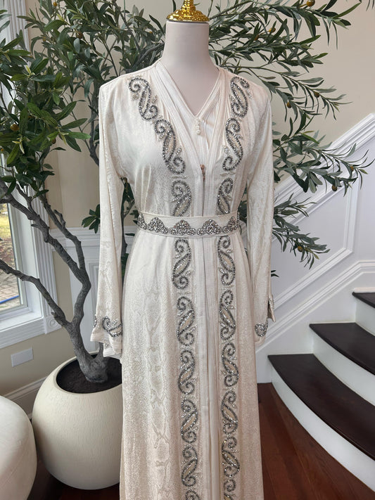 White Royale Beaded Kuftan