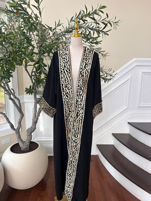 Black Cardigan Golden Detail