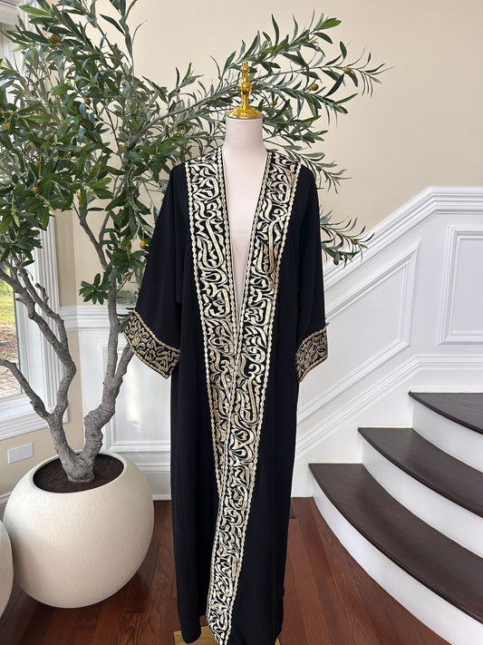 Black Cardigan Golden Detail