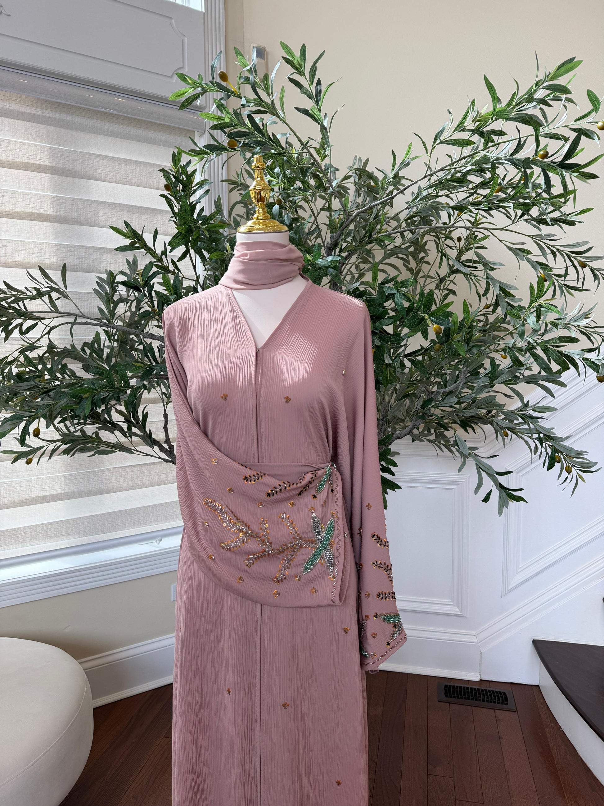 Rose Blush Sequin Abaya