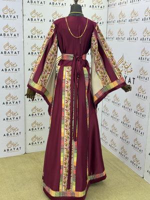 Burgundy Heritage Palestinian Thobe