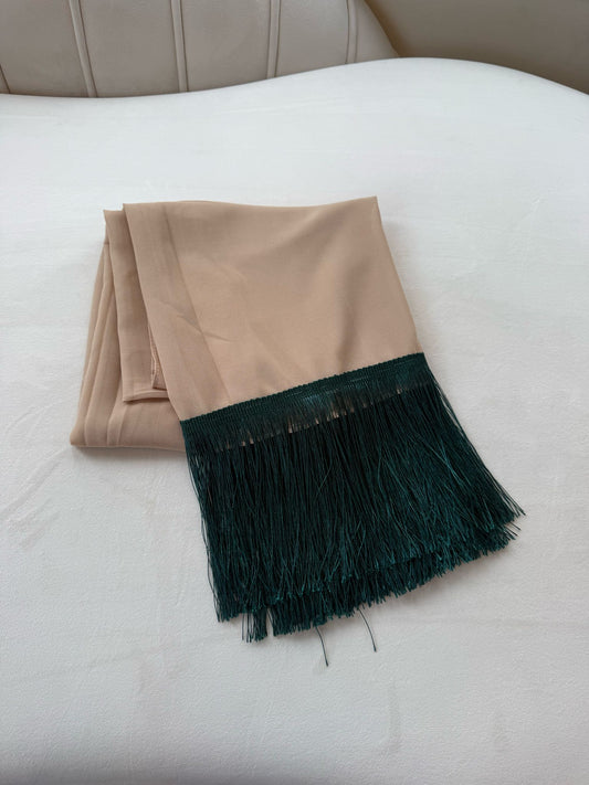 Tan/ Green Khirka Shal